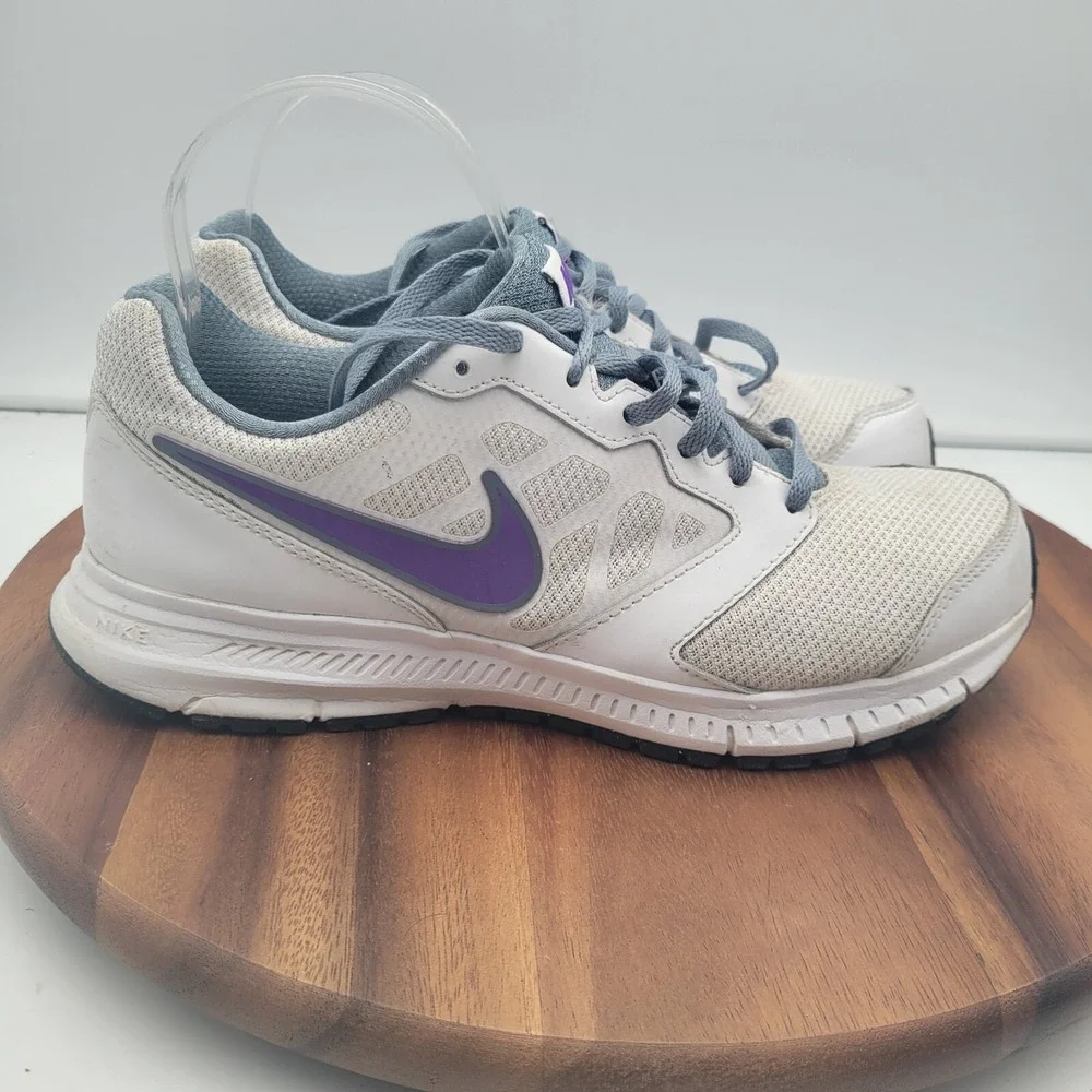 Nike Downshifter 6 Running Shoes Womens Size 10 White Purple Sneakers 684765-100
